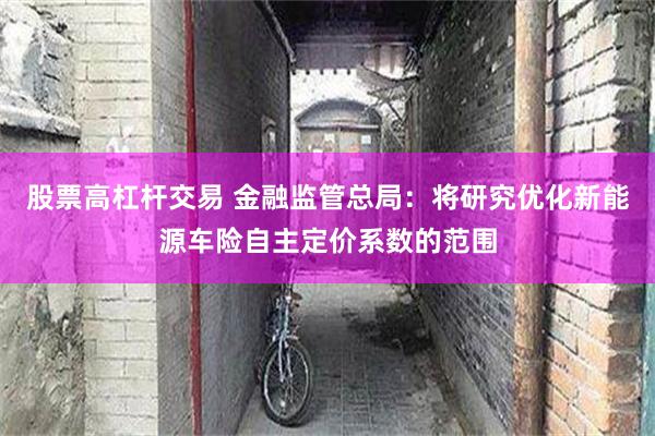 股票高杠杆交易 金融监管总局：将研究优化新能源车险自主定价系数的范围