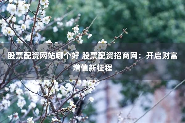 股票配资网站哪个好 股票配资招商网：开启财富增值新征程