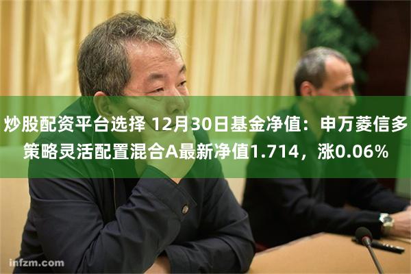 炒股配资平台选择 12月30日基金净值：申万菱信多策略灵活配置混合A最新净值1.714，涨0.06%