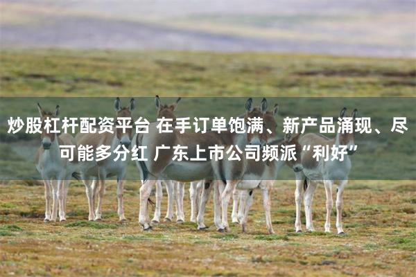 炒股杠杆配资平台 在手订单饱满、新产品涌现、尽可能多分红 广东上市公司频派“利好”